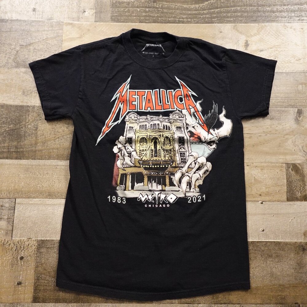 Metallica M72 Chicago Tour‎ T-Shirt Women’s Small Black Concert Band Tee Metro